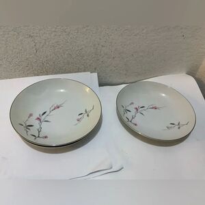 Set of 3 Cherry Blossom 7.5" Plates by Fine China of Japan 1067